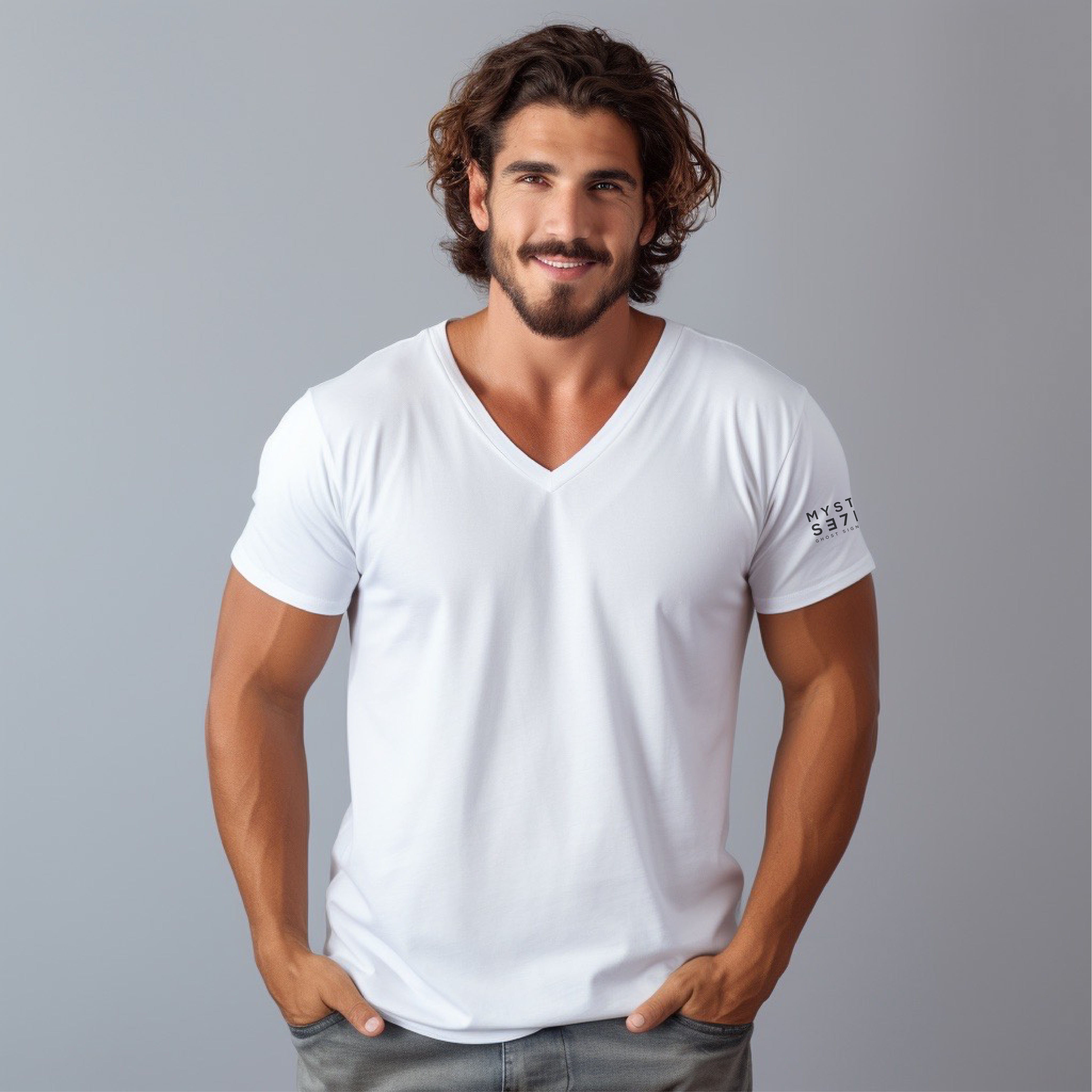 V Neck Short Sleeve Shirt | Cotton T-Shirts | Mystic Se7en