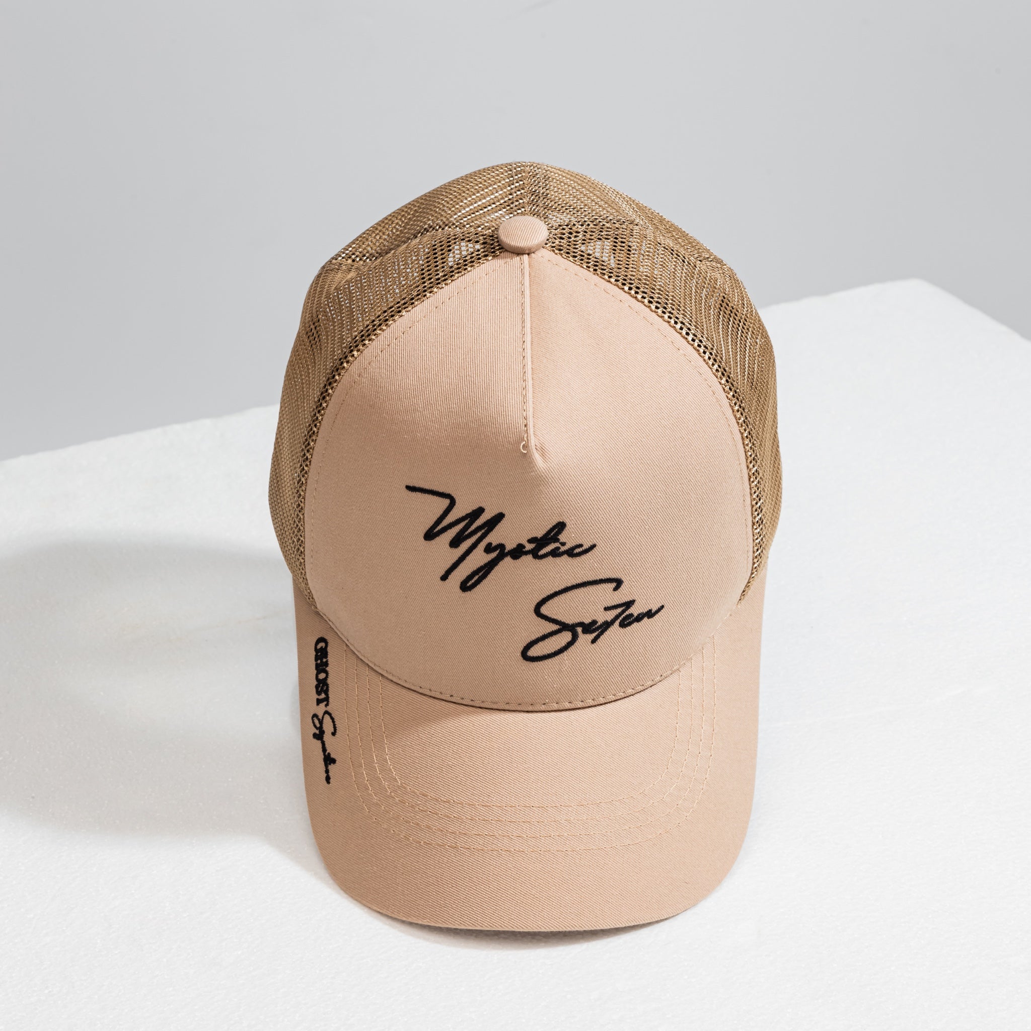 Trucker Mesh Hat | Beige Gold Caps | Mystic Se7en