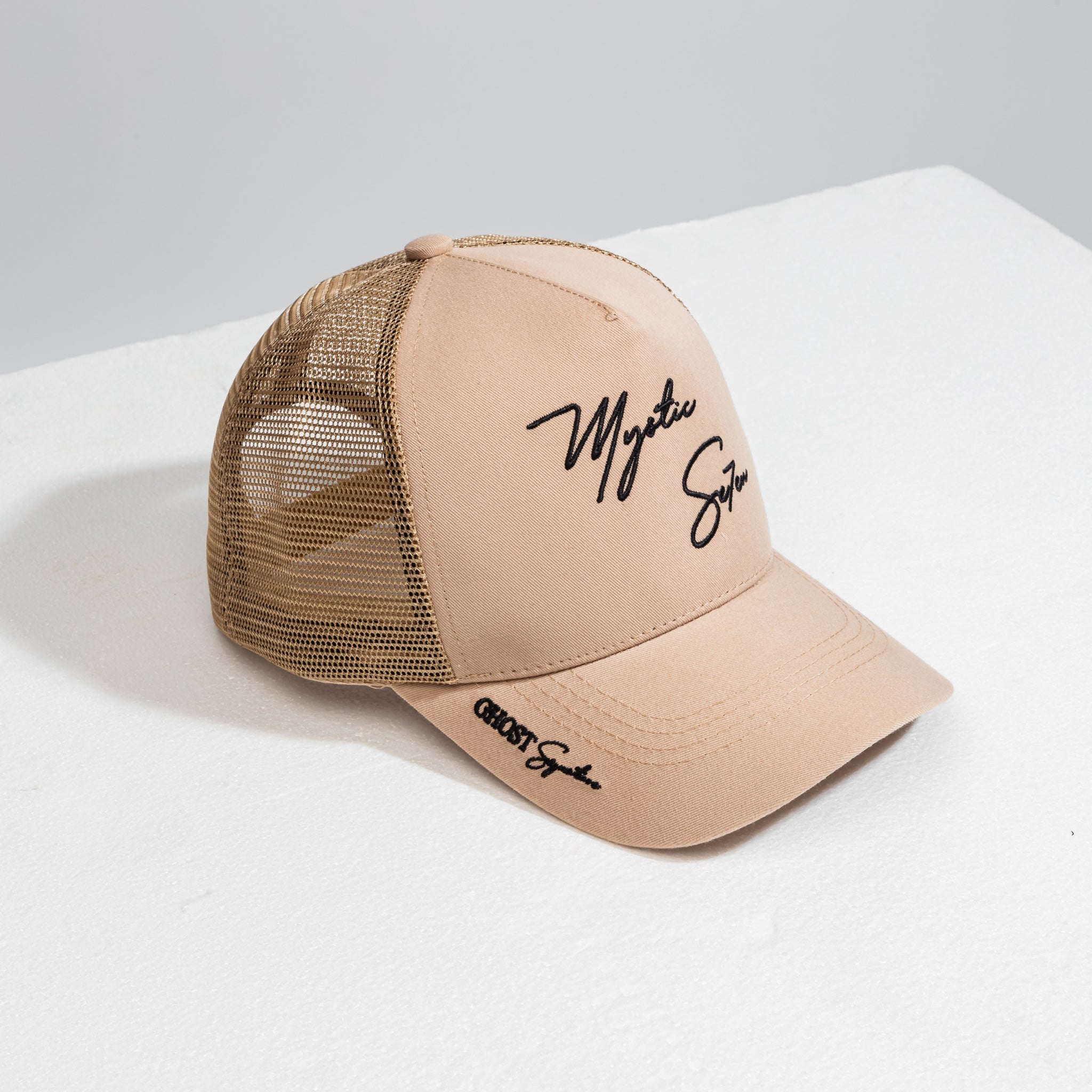 Trucker Mesh Hat | Beige Gold Caps | Mystic Se7en