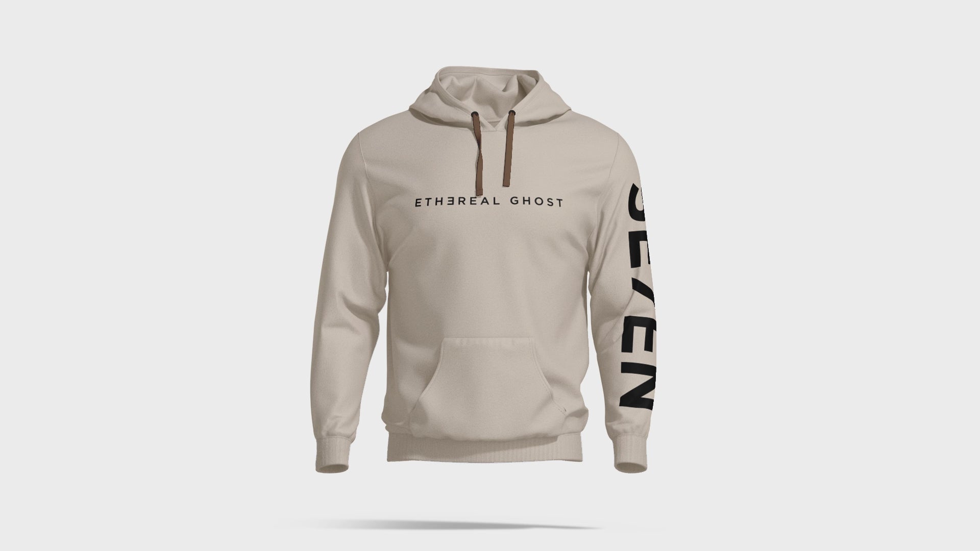 Fleece Graphic Hoodie | Ethereal Ghost Apricot | Mystic Se7en